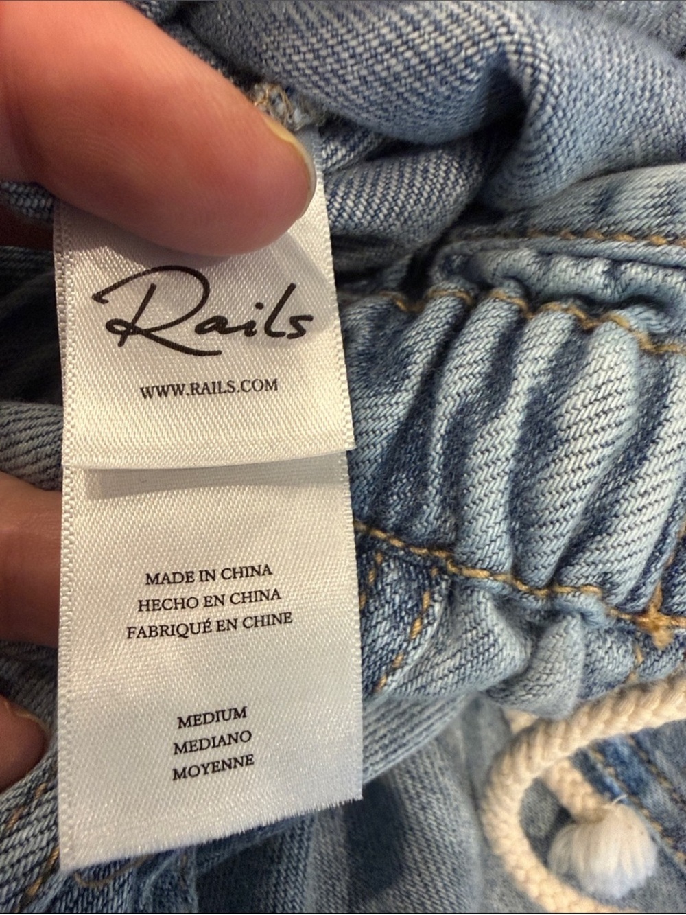 NEW RAILS High Rise Wide Leg Drawstring Denim Trousers Pants Jeans Look.  Size M - Picture 11 of 13